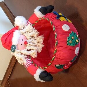 Vintage Jolly Santa Basket